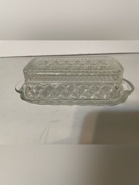Vintage Anchor Hocking Wexford Glass Butter Dish
